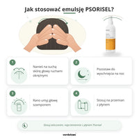 Jak stosować emulsję Psorisel na noc do skóry głowy