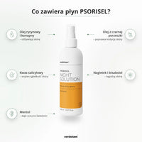 Składniki płynu Psorisel w zestawie do skóry głowy